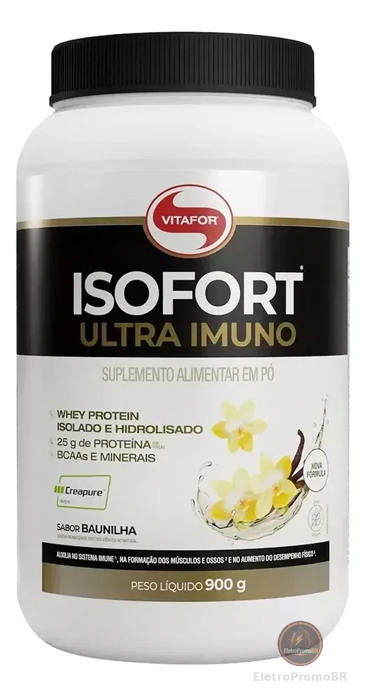 Suplemento Proteína Vitafor Isofort Baunilha 900g Creatina Glutamina