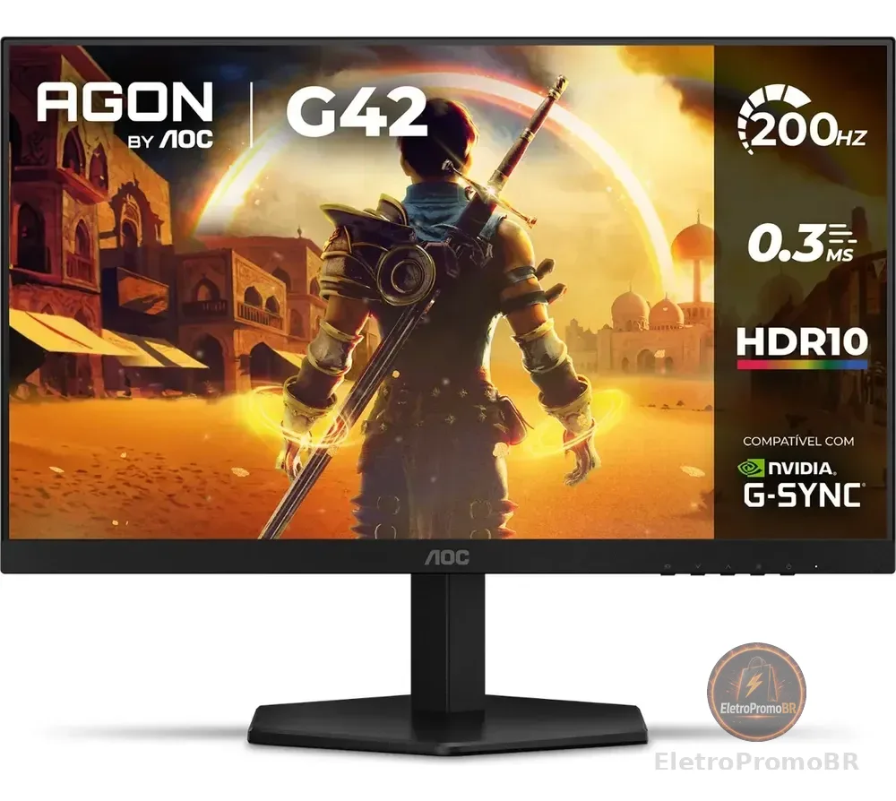 Monitor Gamer AOC AGON G42 24" 200Hz 0,3ms IPS HDR10 NVIDIA G-Sync 24G42HE