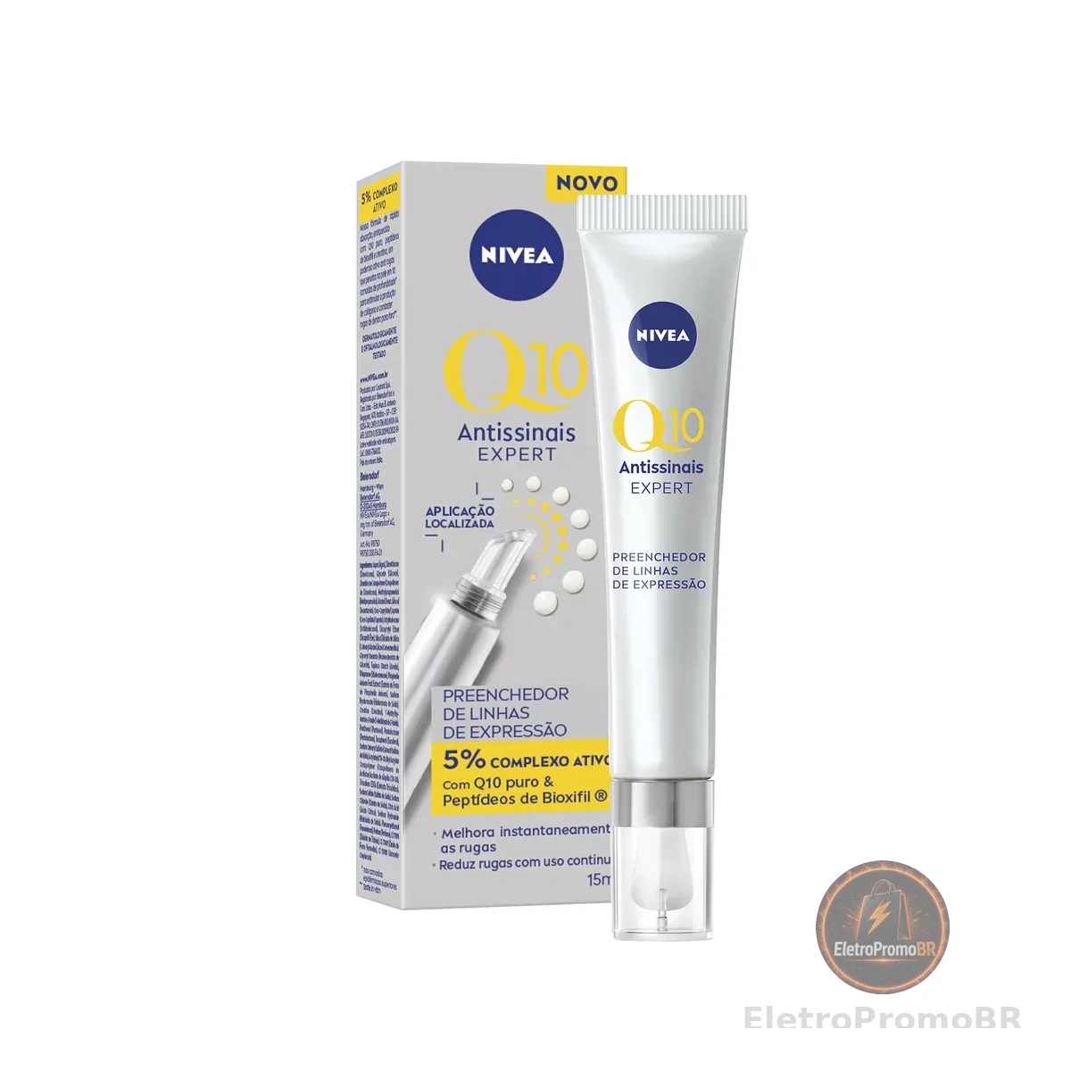 NIVEA Preenchedor de Linhas Q10 Expert Antissinais 15ml, Melhora e Reduz Rugas, Aparência mais Jovem, Cuidado Facial