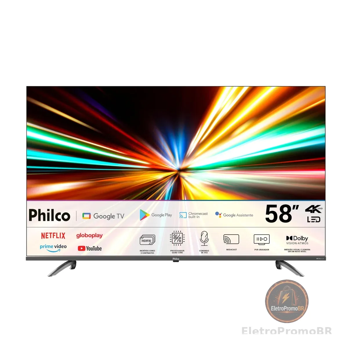 Smart TV 58" Philco LED 4K Google TV HDR10 P58KGA