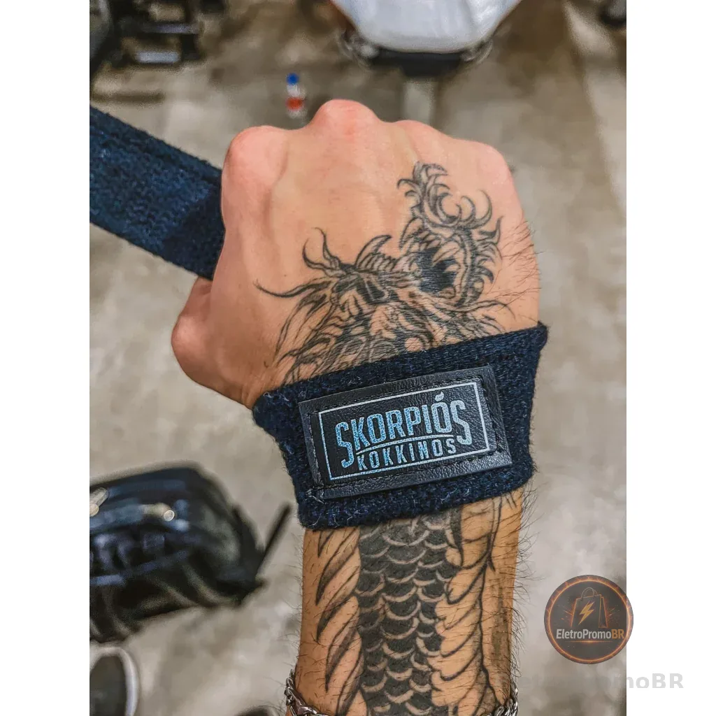 Par Straps 100% algodão PRETO para academia, cross fit e musculação.