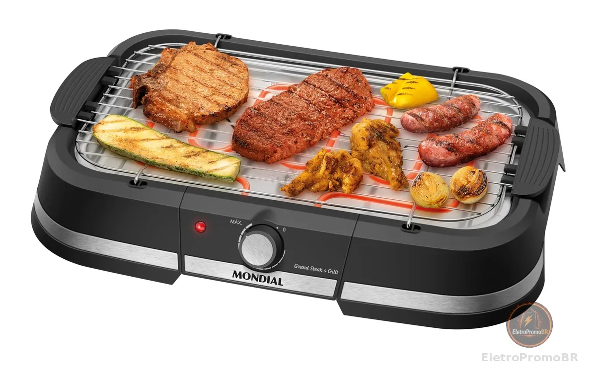 MONDIAL, Churrasqueira Elétrica, Preto, 2000W, 110V - CH-08-BI
