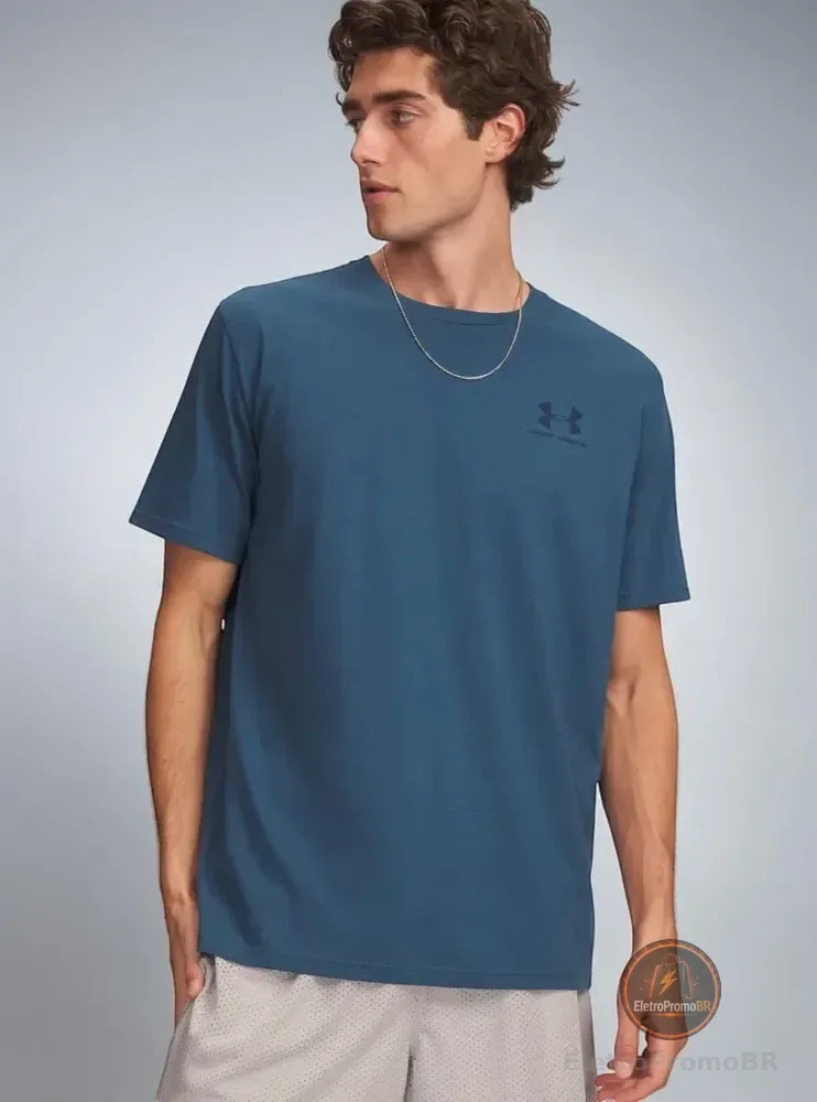 Camiseta Masculina Treino Under Armour Sportstyle Left Chest Azul P