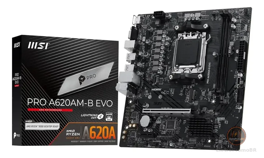 Placa Mãe Msi Pro A620m-b Evo Amd Am5 Matx Ddr5