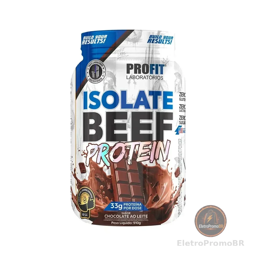 Whey Isolate Beef Protein Proteína da Carne Chocolate 910g Profit Labs