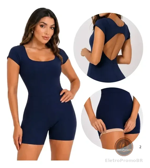 Macaquinho Fitness Feminino Suplex Zero Transparencia