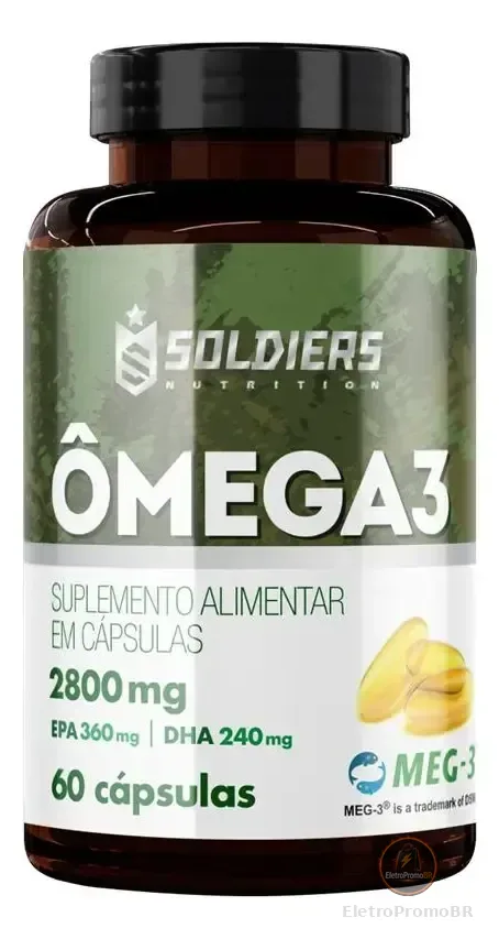 Ômega 3 1000mg 60 Cápsulas Soldiers Nutrition Coração Vitamina