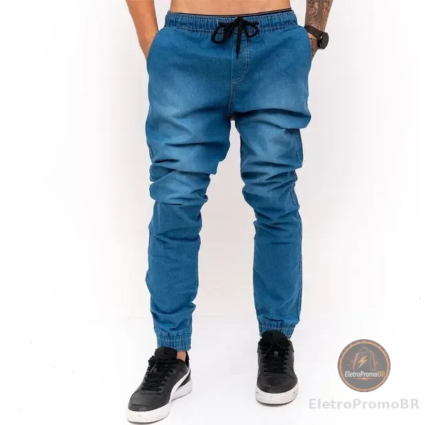 Calça Jogger Masculina Skinny Camufladas Ou Preta C Elastico