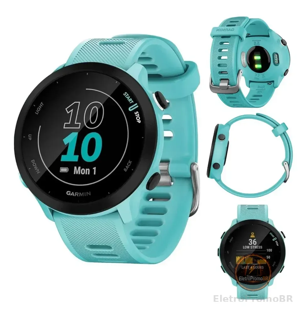 Garmin Forerunner 55 Smartwatch Sport Monitor Cardíaco Gps Aqua Silicone Azul