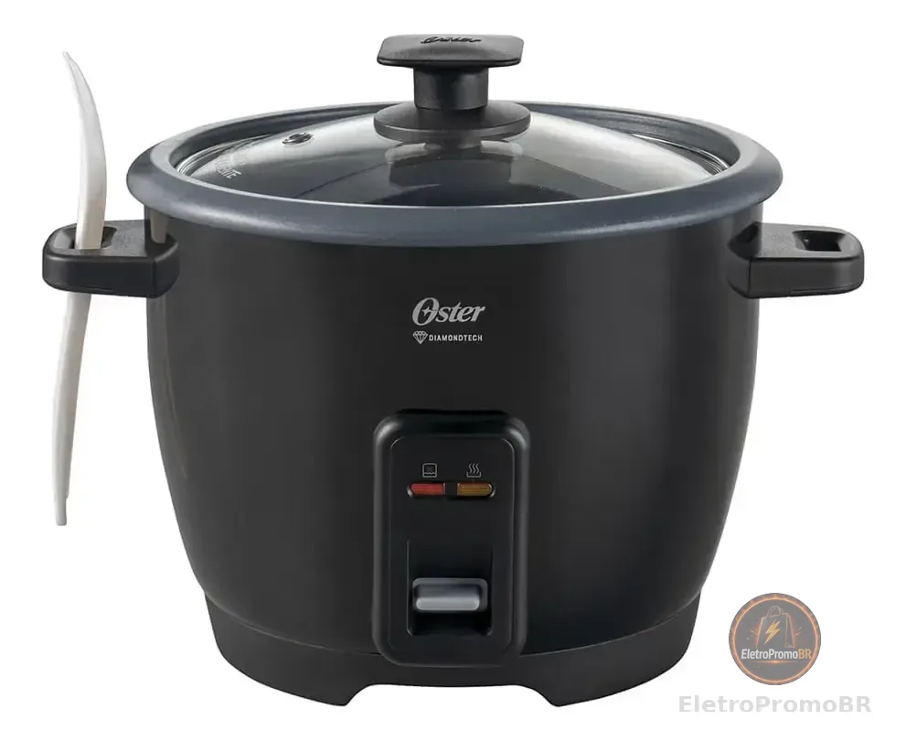 Panela Elétrica De Arroz Diamondtech Oster Black 1,2l Oster 127v