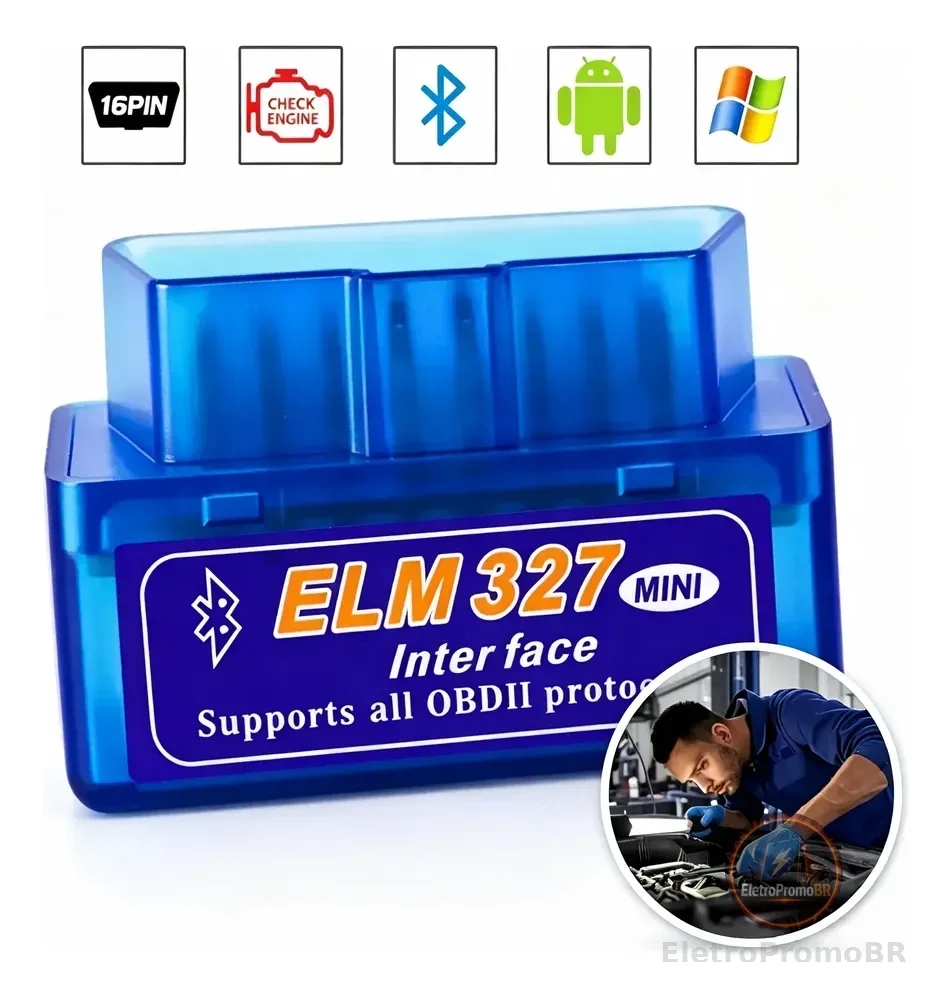 Scanner Automotivo Bluetooth Obd2 Elm 327 Android Ios Obdii