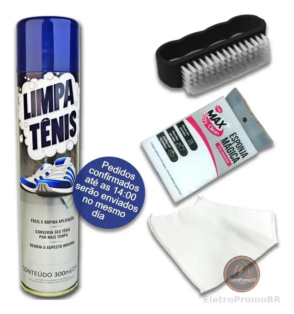 Limpa Tênis Premium Petroplus Kit Top Limpeza Profunda Cinza