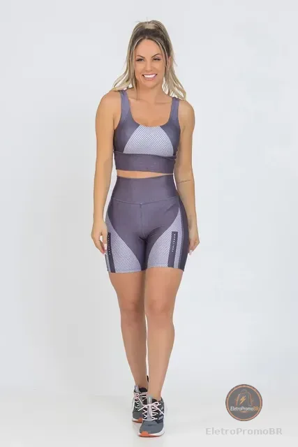 Conjunto Feminino Fitness Xtreme Prata Manalinda Academia