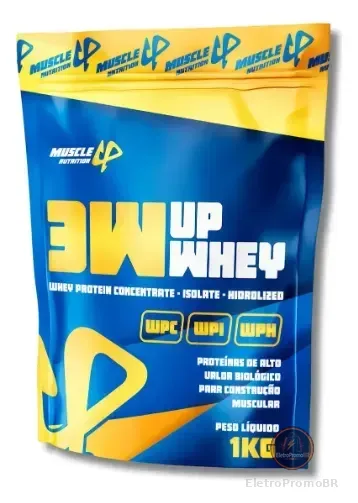 1kg Whey Protein 3w Muscle Up Concentrado Isolado Original Leitinho