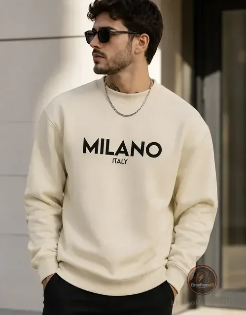 Moletom Milano Gola Redonda Careca Estampa Original