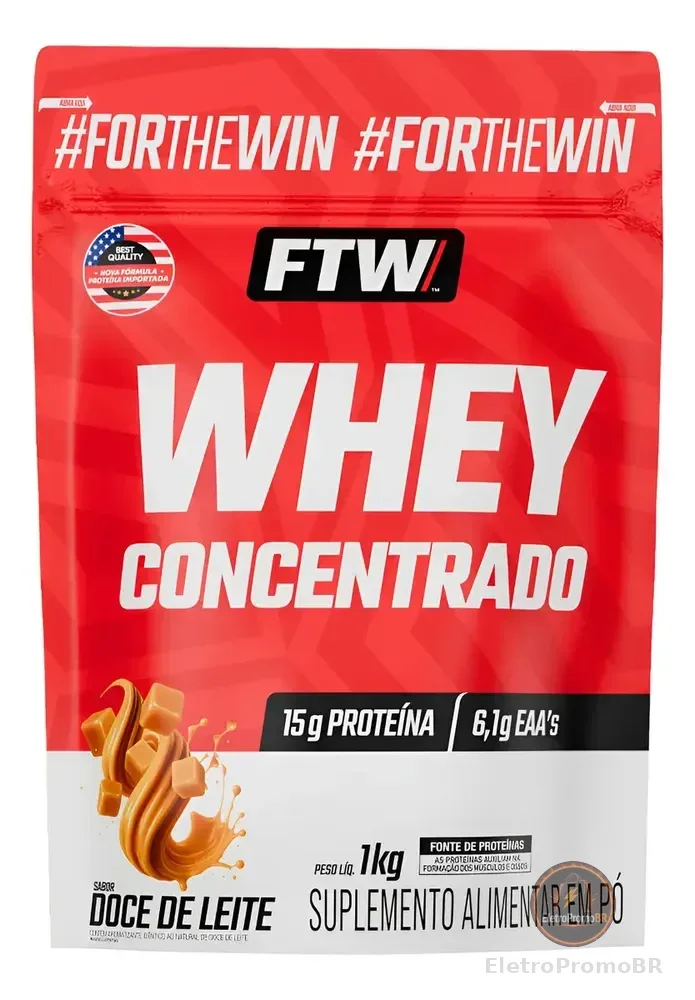 Whey Protein Concentrado 1kg Sabor Doce De Leite - Ftw