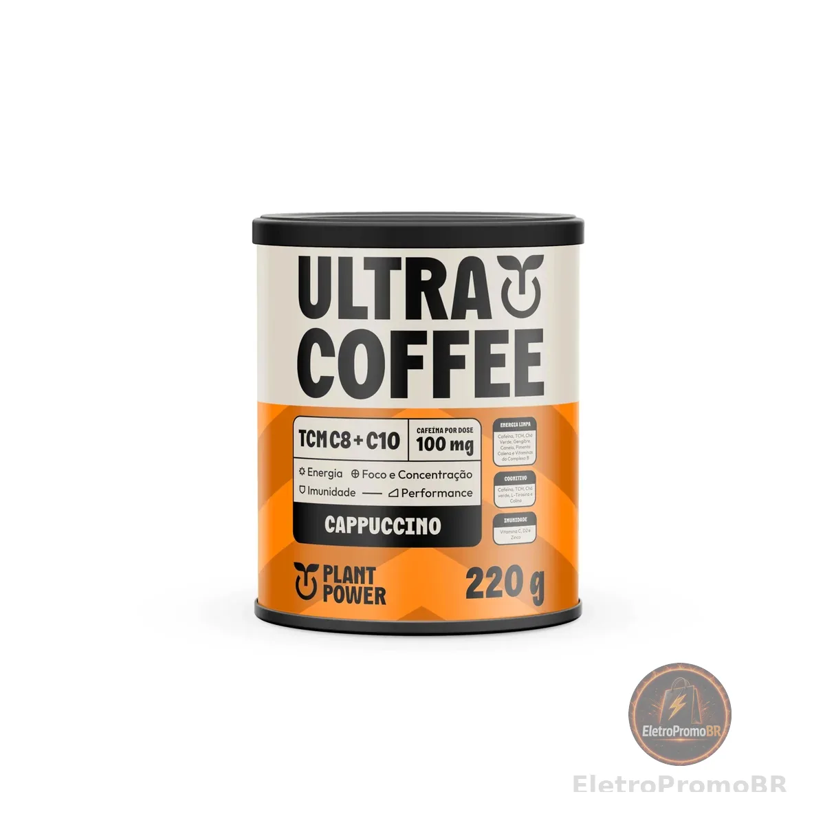 Plant Power Ultracoffee Super Café Sabor Cappuccino 22 doses - Lata 220g