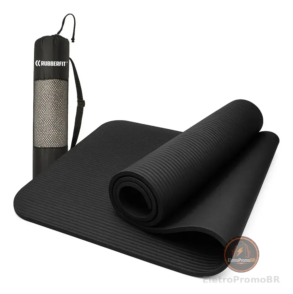 Colchonete Tapete Yoga Pilates Ginástica Grosso 10mm Premium Cor Preto