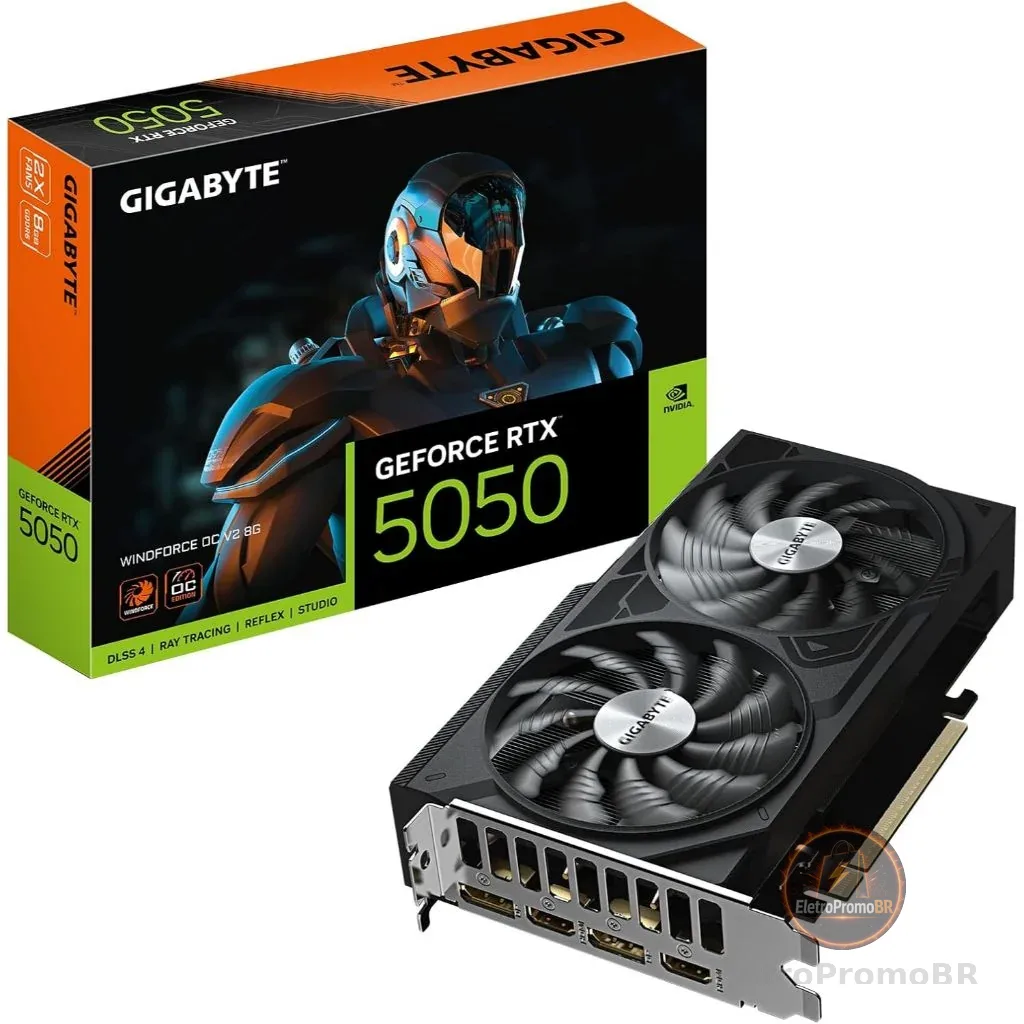 Placa de Vídeo Gigabyte GeForce RTX 5050 WindForce OC V2 8G