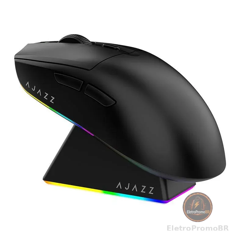 Mouse Gamer Ajazz AJ139 V2 MC, 12000DPI, 6 Botoes, Tri-Mode, Preto, AJ139V2-MC-BK