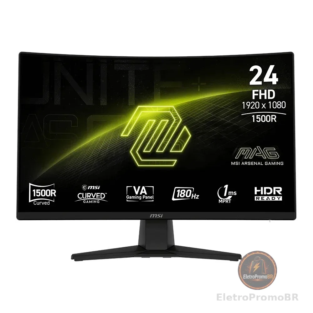 Monitor Gamer MSI MAG 242C, 23.6'', Full HD, 180Hz - 9S6-3BC31T-004