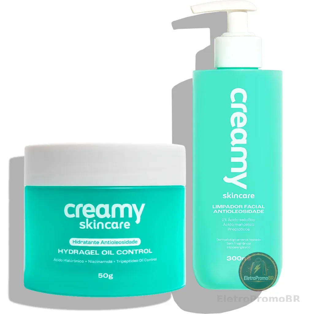 Kit Duo Hydragel Oil Control + Limpador Facial Antioleosidade