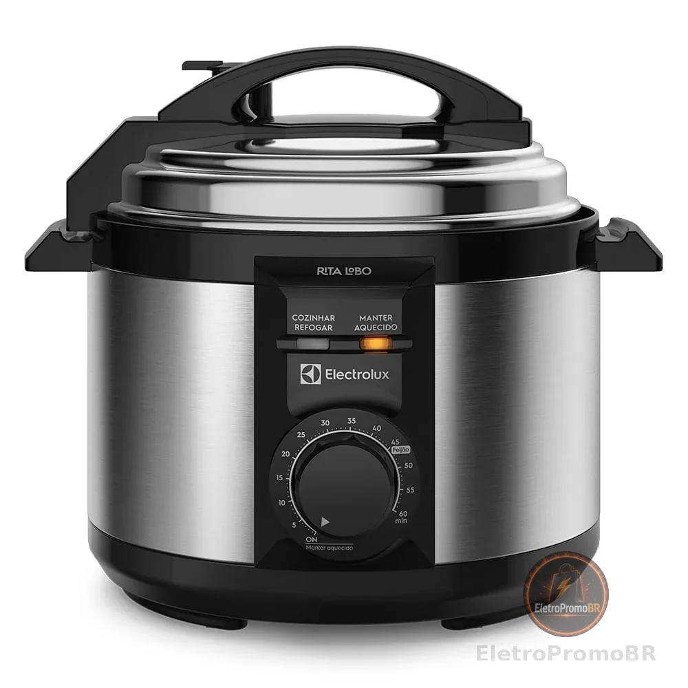 Panela de Pressão Elétrica Electrolux por Rita Lobo 3L Preta Efficient c/ Timer (PCE15)
