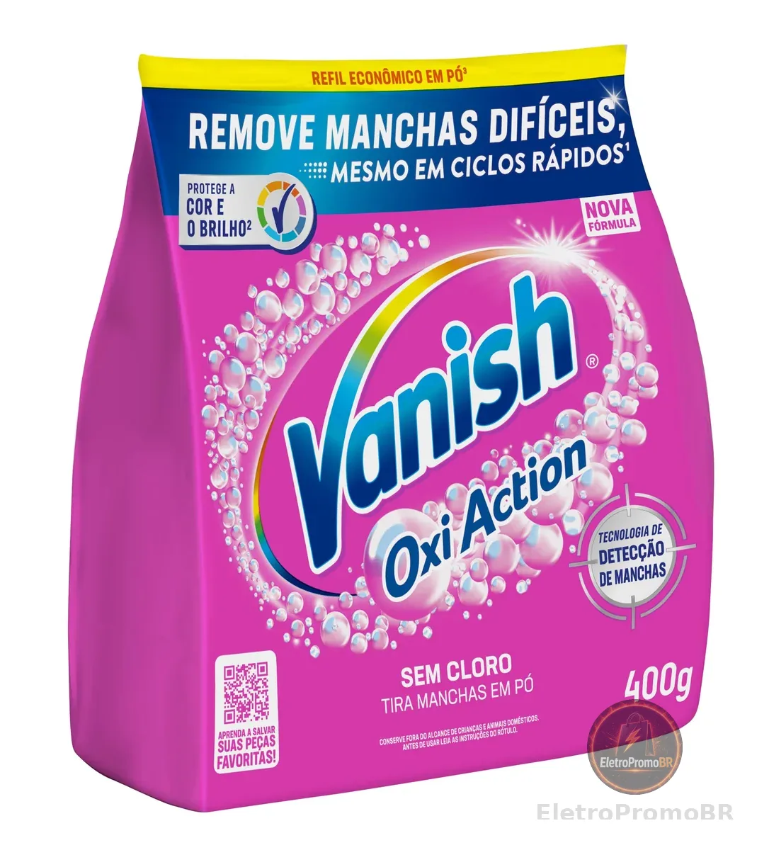 Vanish Tira Machas Em Pó Multi Power Oxi Action 400G Refil Econômico Para Roupas Coloridas
