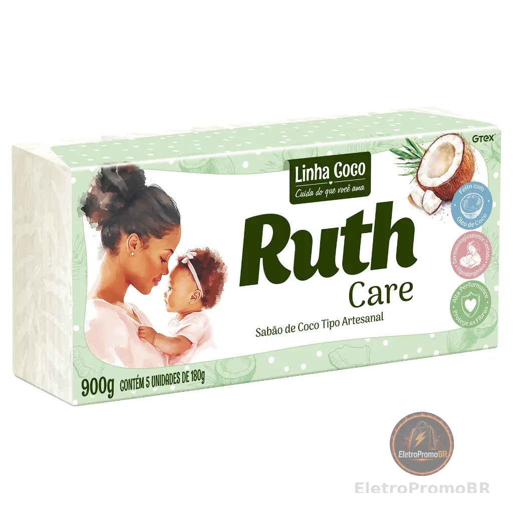 Sabão Pedra Coco Ruth Care 5X180G