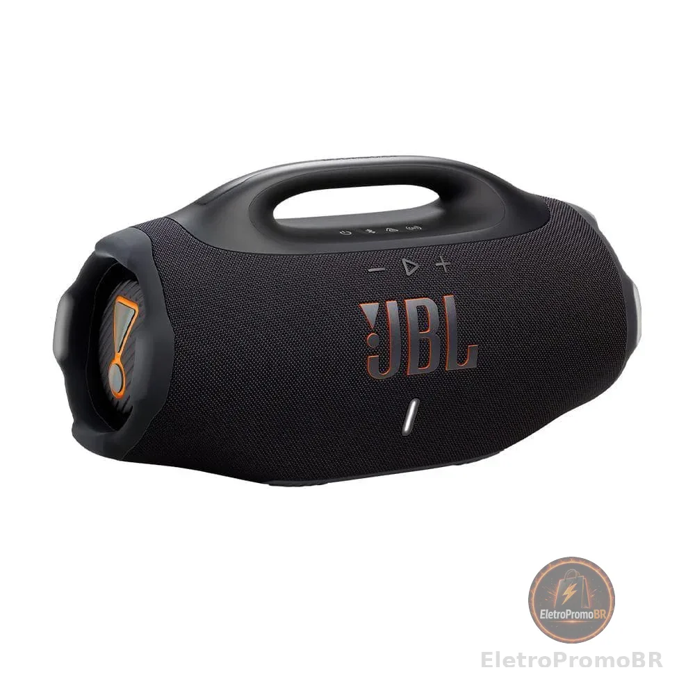 Caixa de Som Bluetooth JBL Boombox 4 Preta, Bateria de Até 34H,  à Prova d’Água e Resistente a Poeira IP68 e 210W