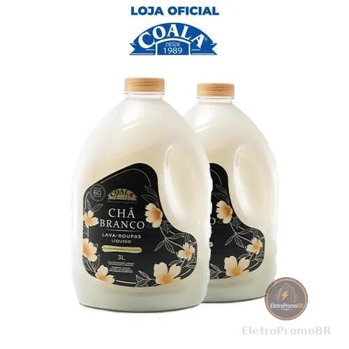 Kit 2 Lava Roupas liquido Coala Laundry Chá Branco 3L