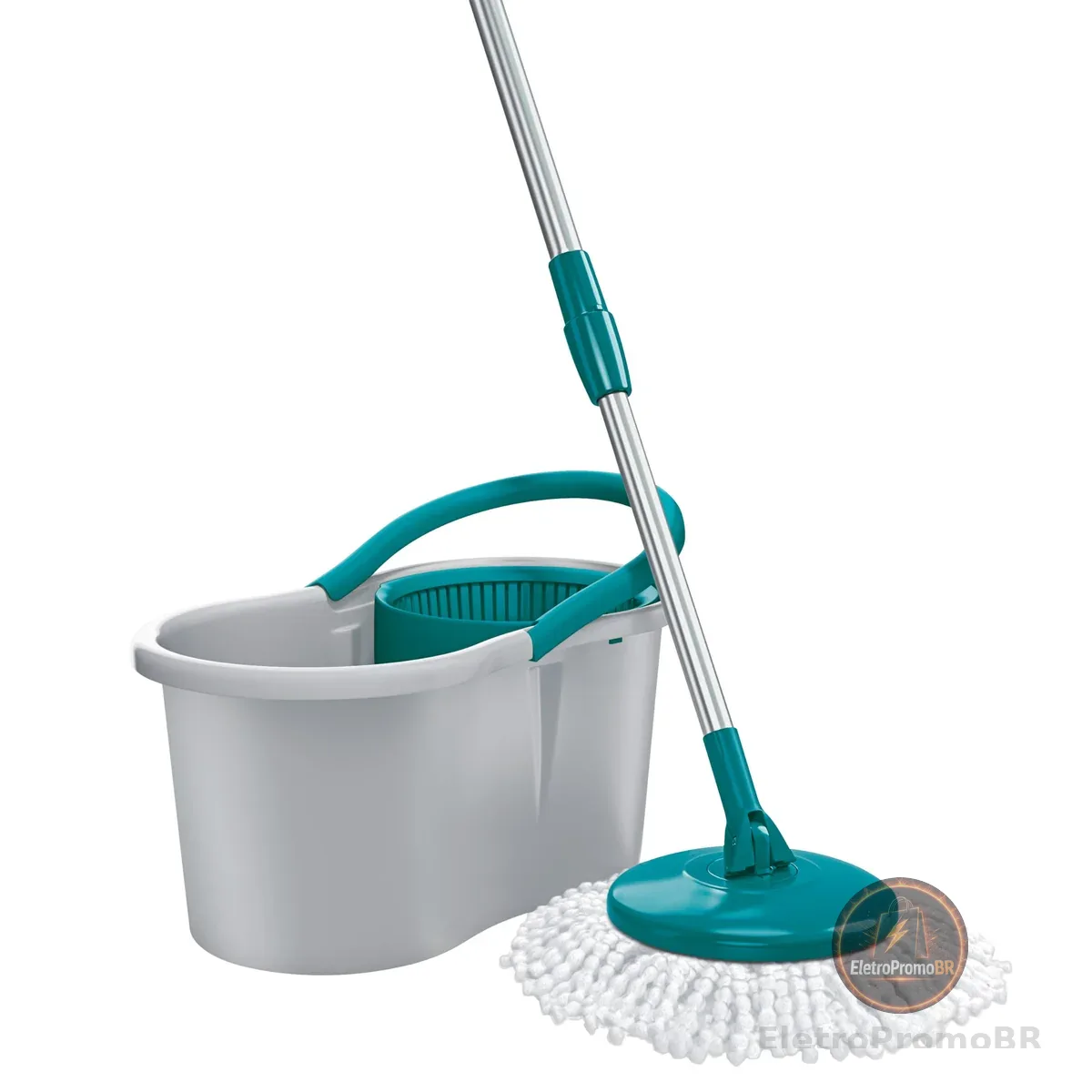 Flash Limp - Mop Giratório Fit, Balde 8 litros - MOP5010 - ABS Cinza