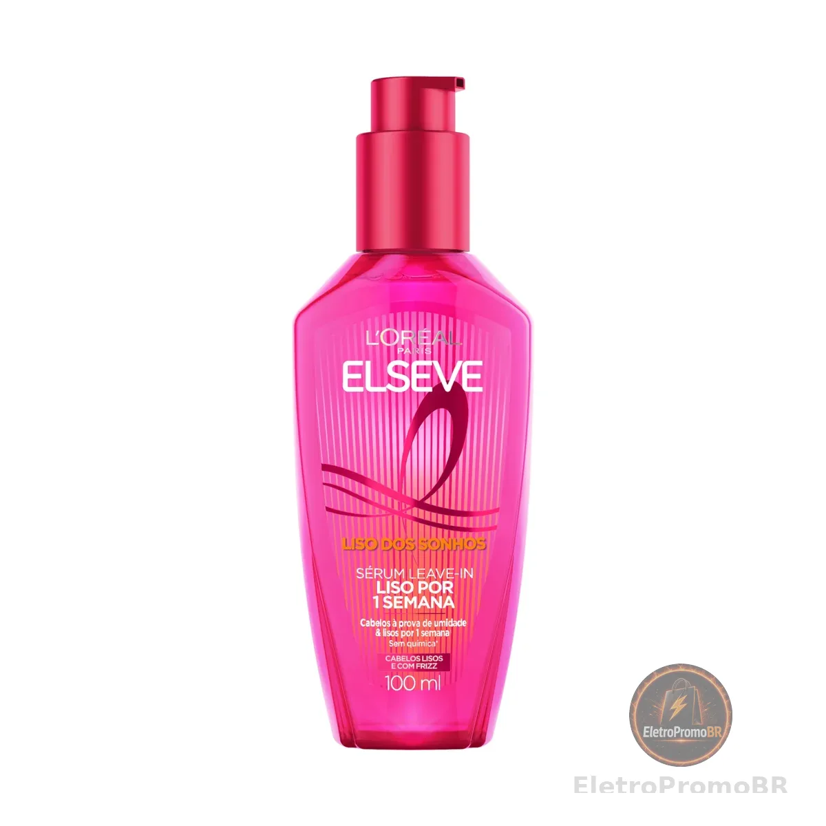 L'Oréal Paris Elseve Sérum Leave-in Liso dos Sonhos com Tecnologia Ativada por Calor, Antifrizz, Protetor Térmico e Barreira Contra Umidade, 100ml