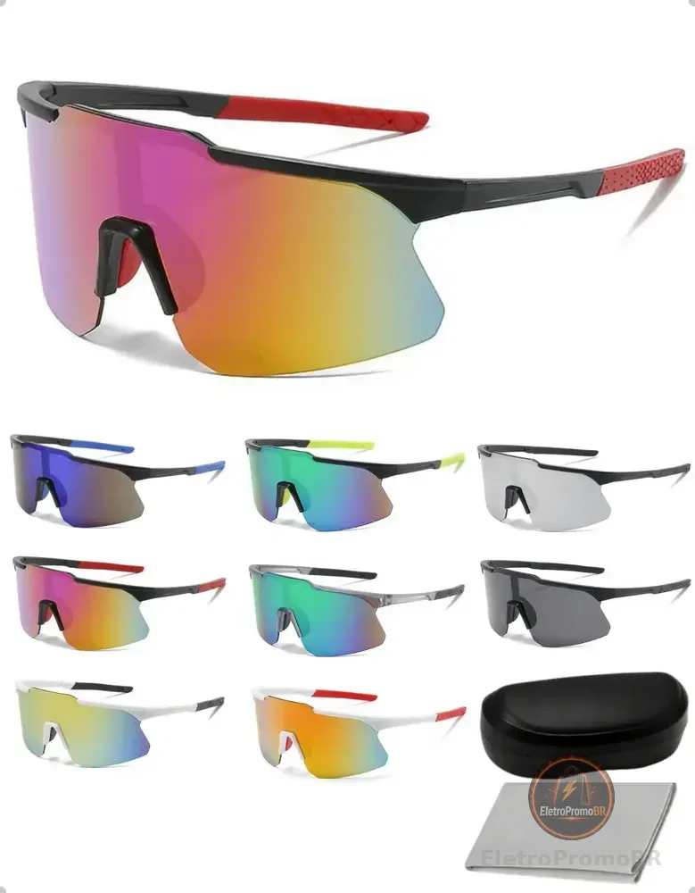 Oculos Esportivo Sol Ciclismo Corrida Beach Uv400 Polarizado Vermelho Camaleão