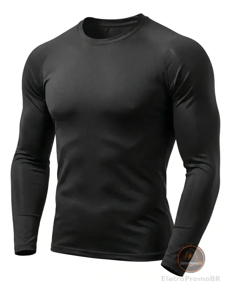 Camisa Térmica Segunda Pele Manga Longa Uv Frio Calor Treino Preto G