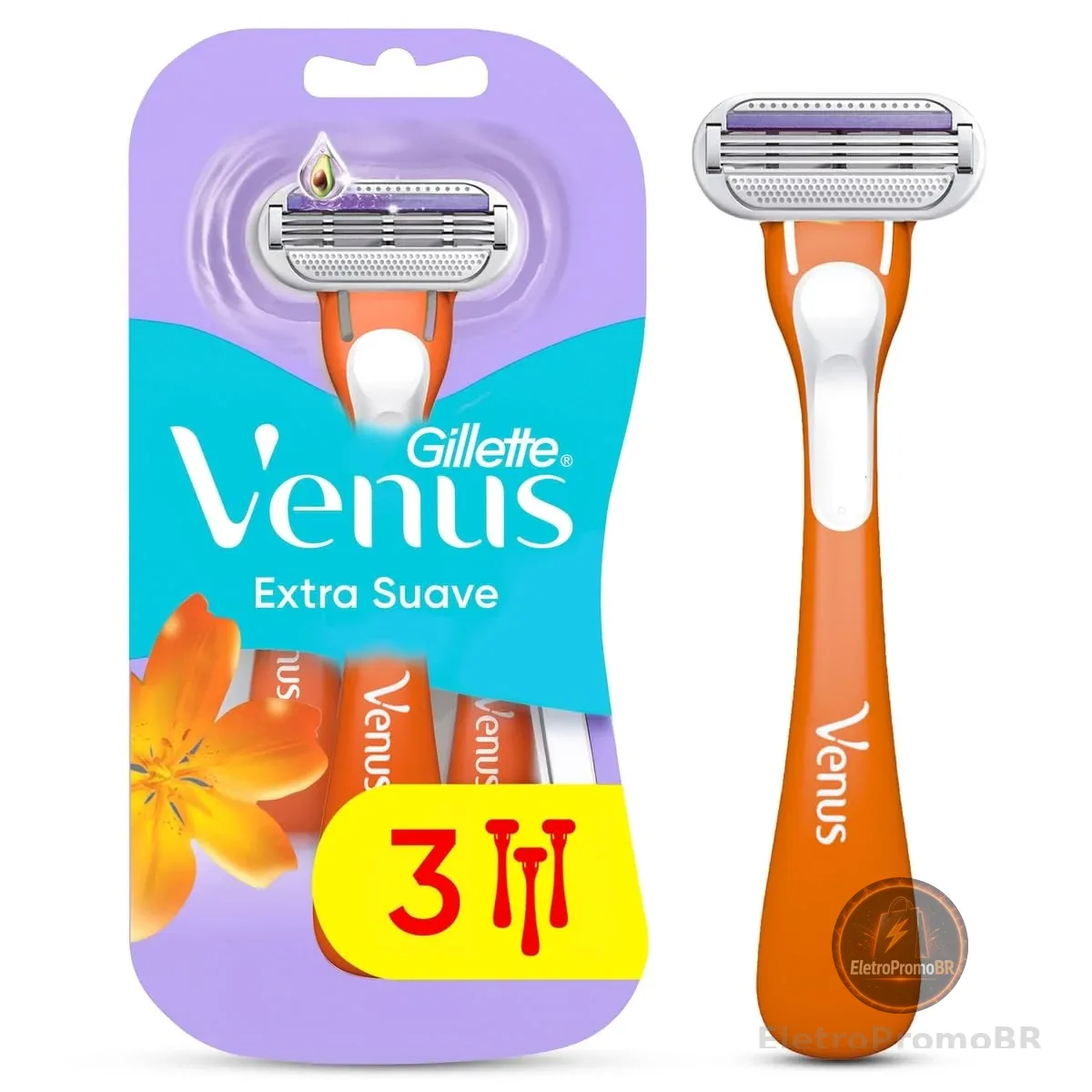 Gillette Venus Extra Suave Aparelho de Depilação Descartável, 3 Unidades