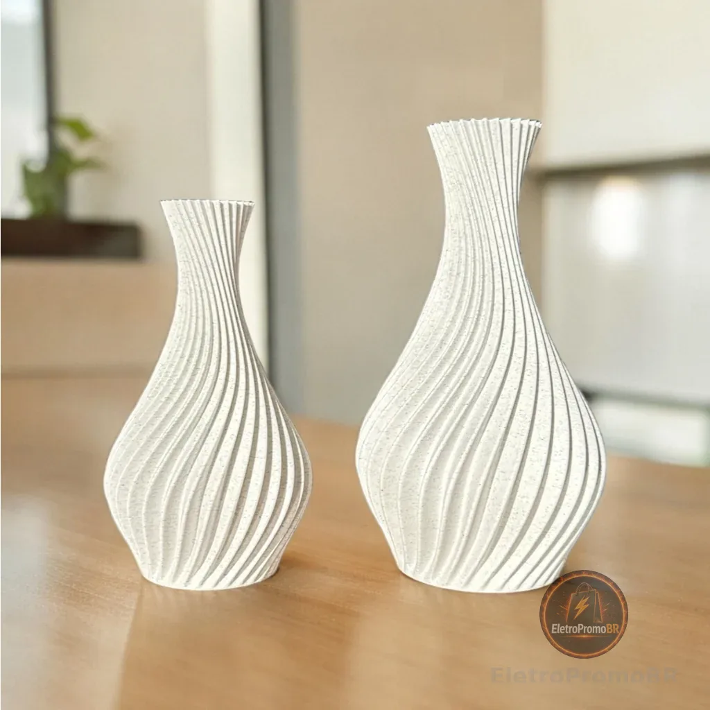 Kit 2 Vasos Decorativos em Espiral  - Varias Cores