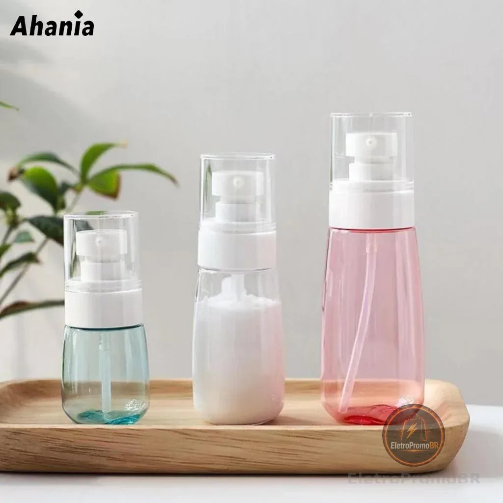 Frasco de Spray Dispensador de Loção, Base e Sabonete Liquido Hidratante 30/60/100ml Recarregavél Portátil para Viagens