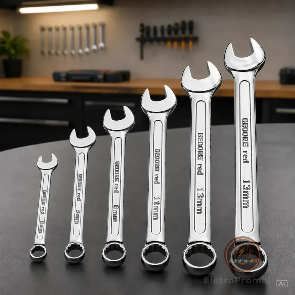 6 Peças Chave Combinada Profissional Aço Especial Cromada