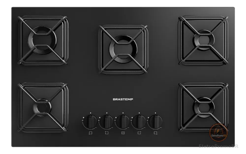 Cooktop Brastemp a Gás 5 Bocas com Grades de Ferro - BDS75AE