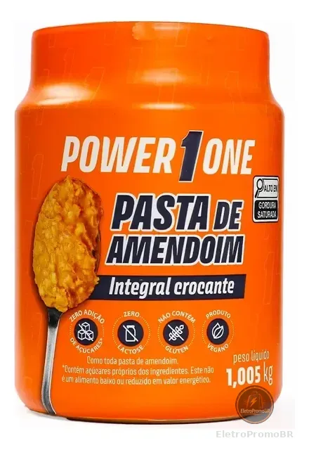 Pasta De Amendoim Power One 1kg Integral Natural