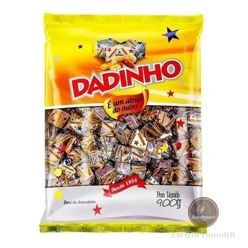Bala Mastigavel Dadinho 900gr Amendoim