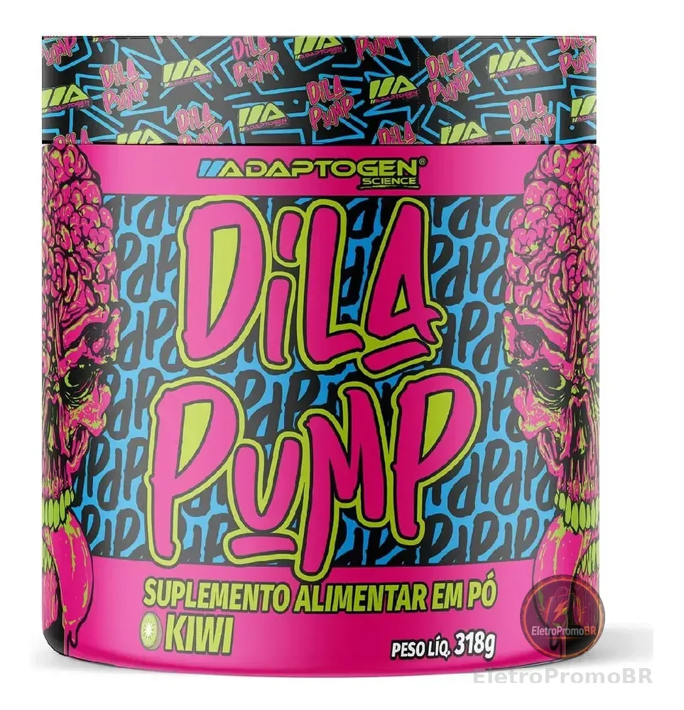 Suplemento Em Pó Dila Pump Pre Treino Sem Cafeína Adaptogen Science Pote De 318g Sabor Kiwi