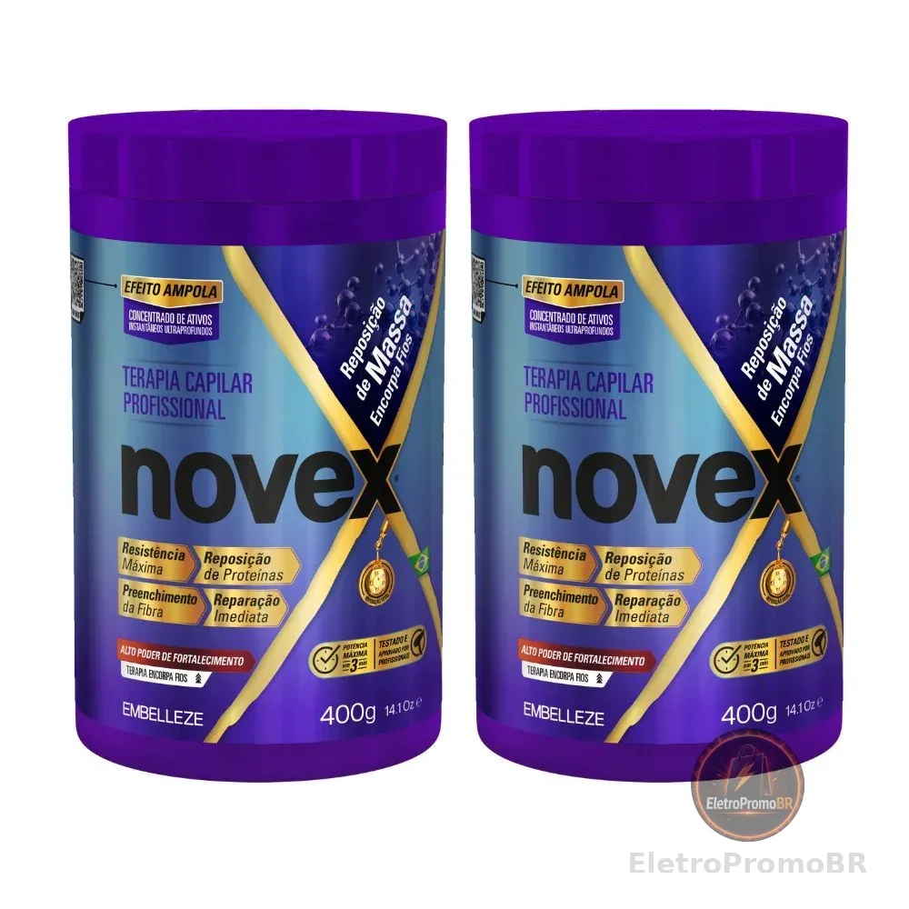 Kit 2 Creme de Tratamento Novex Reposição de Massa 400g