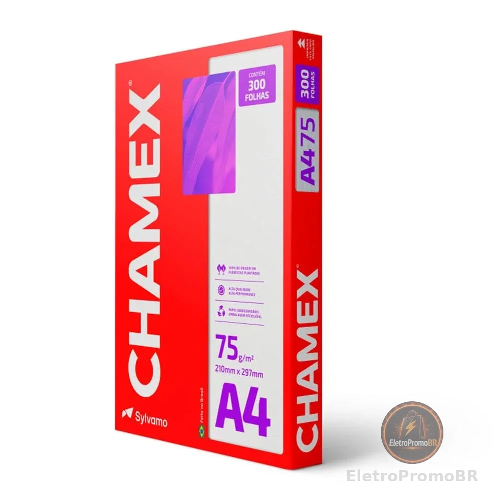 Papel Sulfite, Chamex, A4, 75 Gramas, Pacote De 300 Folhas