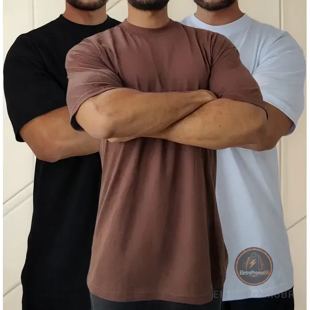 Kit 3 Camisetas Oversized Para Academia E Dia A Dia Algodão