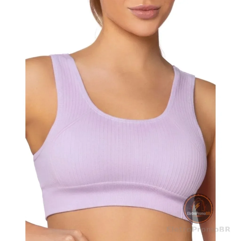 Top Selene 20921 Feminino Poliamida Sem Costura Sem Bojo Alta Sustentação Reforçado Fitness Macio