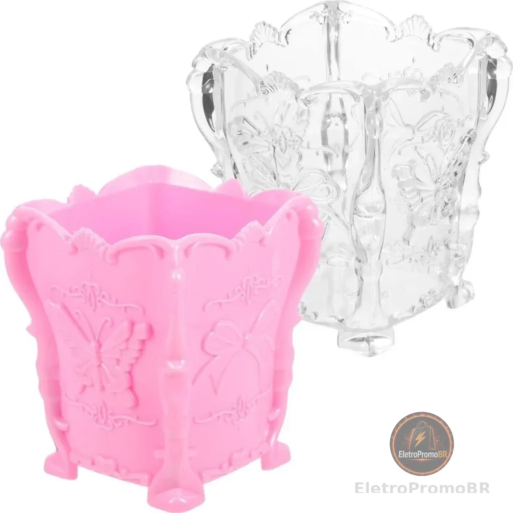 Porta Algodão e Pincel de Acrílico Borboleta para Manicure Nail