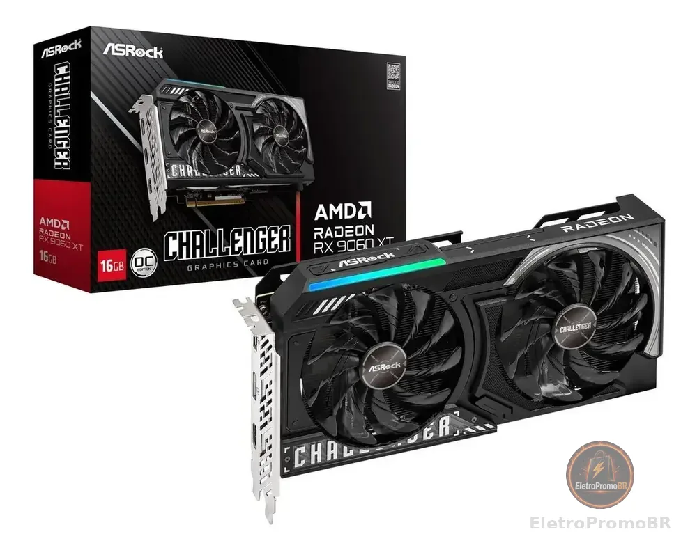 Asrock Rx 9060 Xt Placa De Vídeo Radeon 16gb Gddr6