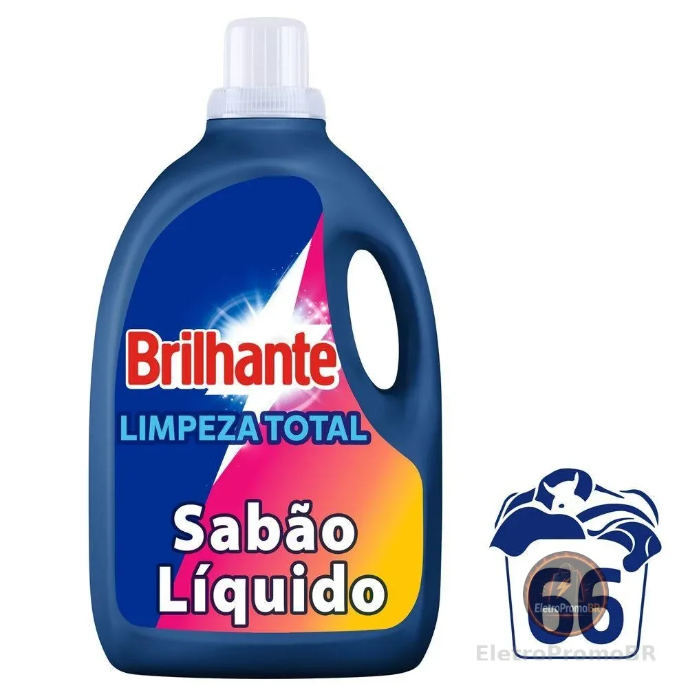 Lava Roupas Líquido Brilhante Limpeza Total 5L